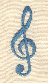 Embroidery Design: Treble Clef 0.50w X 1.44h