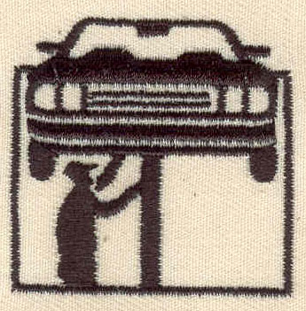 Embroidery Design: Mechanic repairing car 1.56w X 1.50h