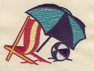 Embroidery Design: Beach scene 2.56w X 1.88h