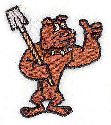 Embroidery Design: Bulldog with shovel2.25H x 1.94w