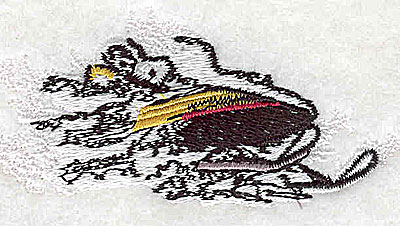 Embroidery Design: Snowmobile rider 3.31w X 1.44h