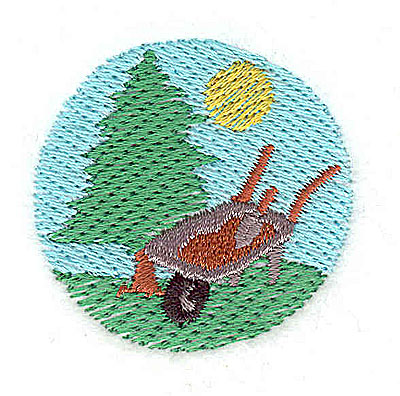 Embroidery Design: Scene with wheelbarrow 1.56w X 1.50h