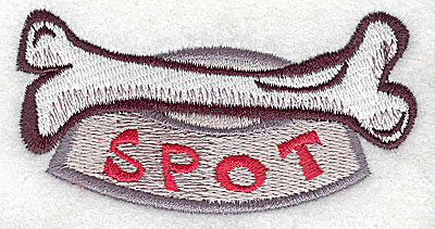 Embroidery Design: Dog dish 3.19w X 1.63h