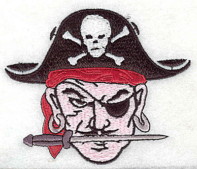 Embroidery Design: Pirate head 3.63w X 3.06h