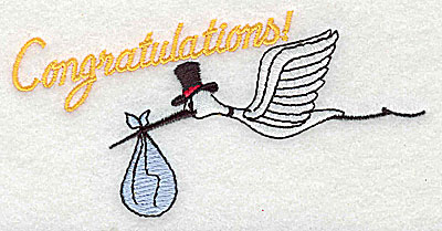 Embroidery Design: Congratulations 4.38w X 2.19h