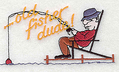 Embroidery Design: Old fisher dude 4.06w X 2.13h