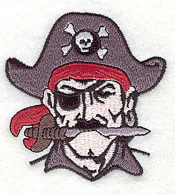 Embroidery Design: Pirate Head 2.69w X 2.88h