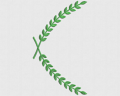 Embroidery Design: Laurels 7.56w X 4.38h