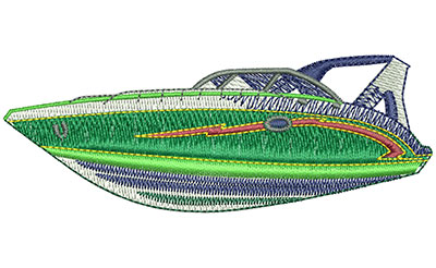 Embroidery Design: Speedboat Lg 4.02w X 1.48h