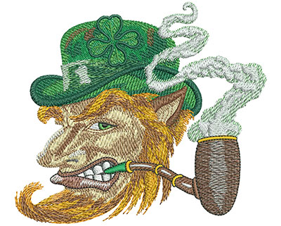 Embroidery Design: Leprechaun Profile Lg 5.00w X 4.40h