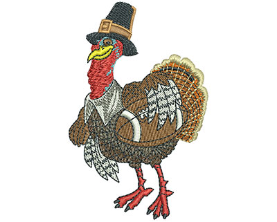 Embroidery Design: Turkey Day Football Lg 2.24w X 3.50h