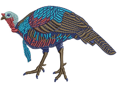 Embroidery Design: Turkey Walking Lg 3.52w X 2.32h