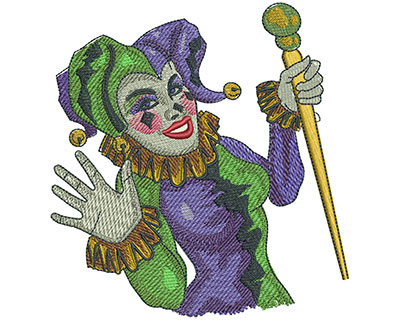 Embroidery Design: Mardi Gras Jester Lg 4.26w X 4.49h