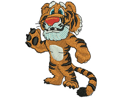 Embroidery Design: Friendly Tiger Lg 2.79w X 3.76h