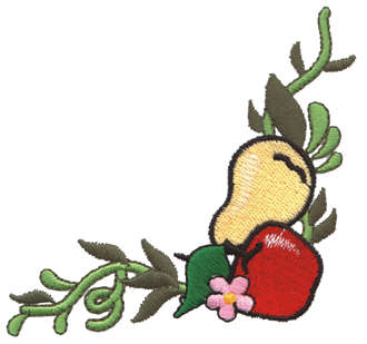 Embroidery Design: Fruit Corner3.42" x 3.51"