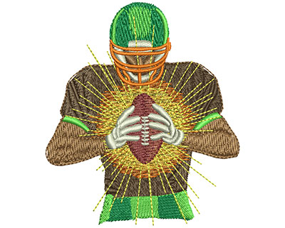 Embroidery Design: Football Slam Grip Lg 3.00w X 3.48h