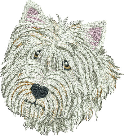 Embroidery Design: Westie Lg 4.15w X 4.52h