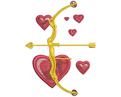 Embroidery Design: Valentine Bow & Arrow Lg 3.31w X 4.47h