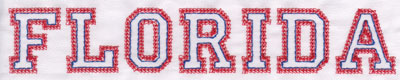 Embroidery Design: Florida Name1.38" x 7.97"