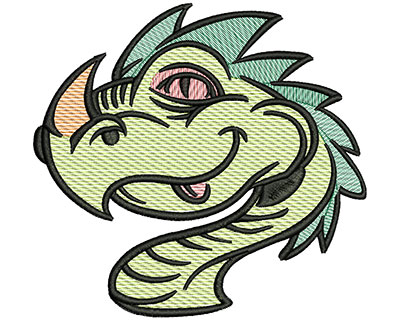 Embroidery Design: Dragon Head Mylar 5.02w X 4.74h