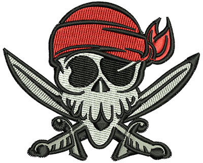 Embroidery Design: Pirate Head 3.00w X 2.44h