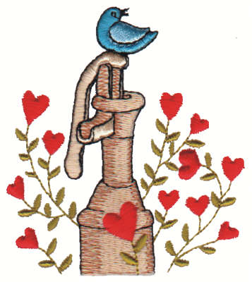 Embroidery Design: Bluebird on Pump3.09" x 3.37"