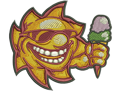 Embroidery Design: Sunshine With Ice Cream Lg 3.54w X 3.15h