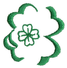 Embroidery Design: Four Leaf Shamrock1.55" x 1.54"