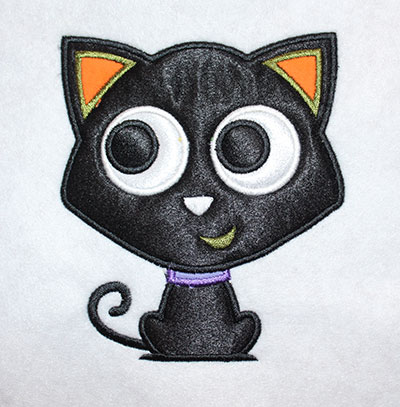 Embroidery Design: Halloween Cat Applique 4.39w X 5.03h