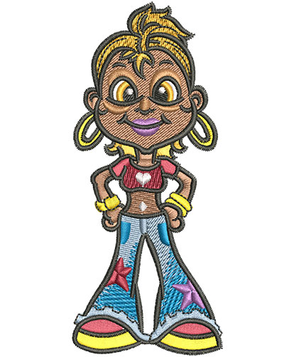 Embroidery Design: Pop Star Lg 1.92w X 4.53h