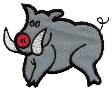 Embroidery Design: Wild Boar Applique3.47" x 2.77"