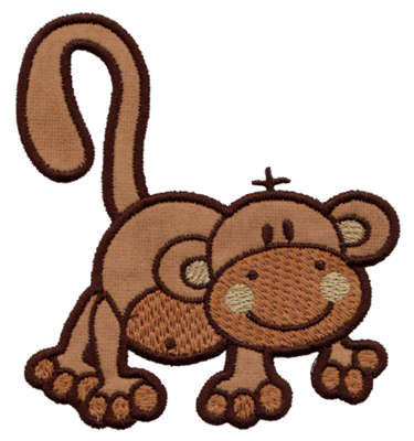 Embroidery Design: Monkey Applique3.82" x 4.14"