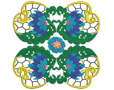 Embroidery Design: Jacobean Block 5 6.92w X 7.02h