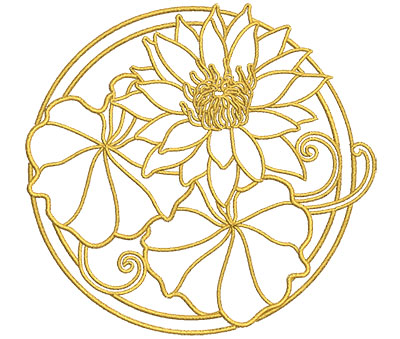 Embroidery Design: Lotus Art Embellishment 8 3.98w X 3.76h