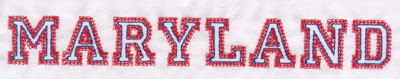 Embroidery Design: Maryland Name1.06" x 8.00"