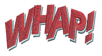 Embroidery Design: Whap 3.81w X 1.31h