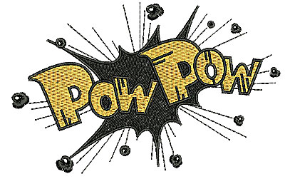 Embroidery Design: Pow Pow 5.31w X 3.31h