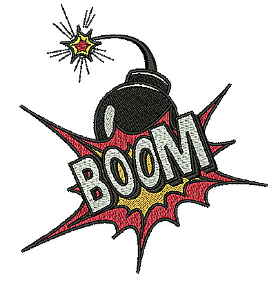 Embroidery Design: Boom 4.50w X 4.88h