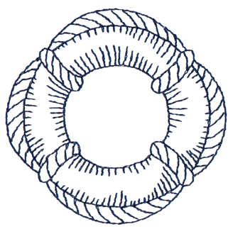 Embroidery Design: Life Preserver - Outline2.95" x 2.92"