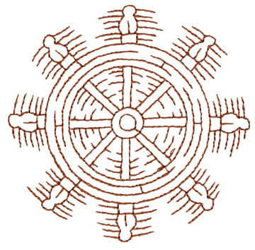 Embroidery Design: Ship Wheel - Outline3.26" x 3.20"