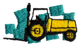 Embroidery Design: Forklift1.52" x 0.82"