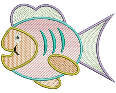 Embroidery Design: Fish Mylar 6.62w X 4.97h