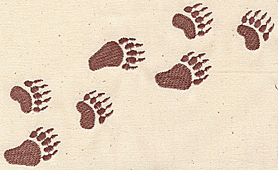 Embroidery Design: Bear Paw Prints 6.81w X 4.06h