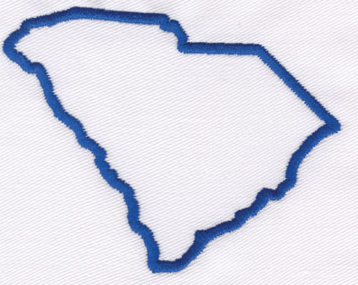 Embroidery Design: South Carolina Outline2.85" x 3.60"