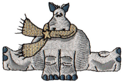 Embroidery Design: Hippo3.00" x 1.95"