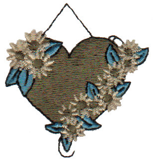 Embroidery Design: Hanging Heart1.94" x 2.05"