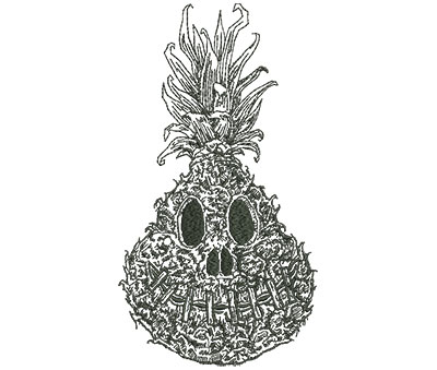 Embroidery Design: Shrunken Pineapple Outline Lg 4.94w X 9.00h