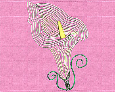 Embroidery Design: Calla Lily  4.00w X 5.94h