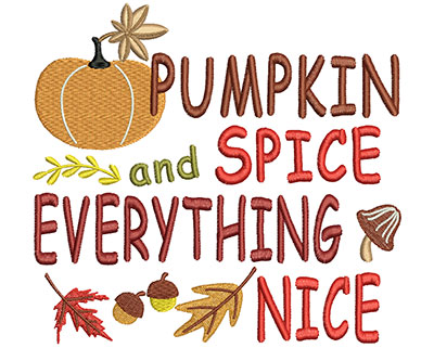 Embroidery Design: Pumpkin Spice 6.02w X 5.58h