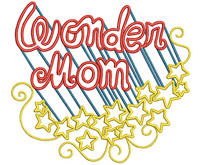 Embroidery Design: Wonder Mom Large 6.28w X 5.67h